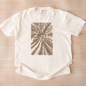 Looking Up Tree Canopy Graphic Tee Pen and Ink Nature Art